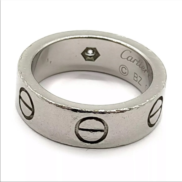 Cartier love ring platinum 1 diamond - Picture 6 of 14